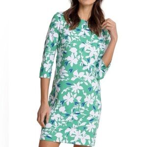 NWT Southern Tide 3/4 Sleeve Leira Blossom Bay Print Shift Dress Size XS
